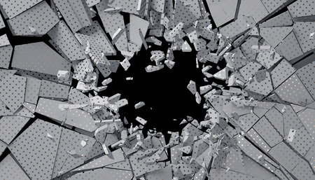 Abstract 3d rendering of cracked surface. Modern background design, wall destructionの写真素材