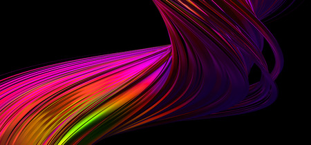 Abstract 3d rendering of twisted lines. Modern background design, illustration of a futuristic shapeの写真素材