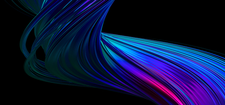Abstract 3d rendering of twisted lines. Modern background design, illustration of a futuristic shapeの写真素材