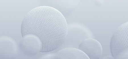 Abstract 3d rendering of geometric shapes. Modern background design with spheresの写真素材