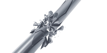 Abstract 3d render of broken line, modern background design with cracked shapeの写真素材