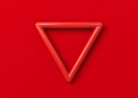 Abstract 3d render of triangle shape, modern geometric background design