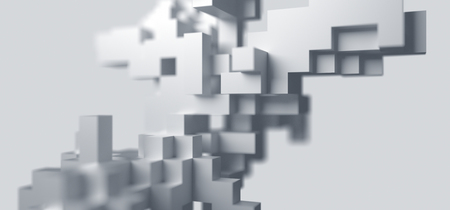 Abstract 3d render, modern background with cubes, minimalistic geometric design