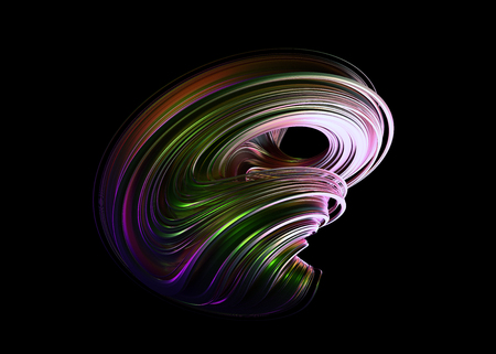 Abstract 3d render, twisted shape, modern illustration, background designの写真素材