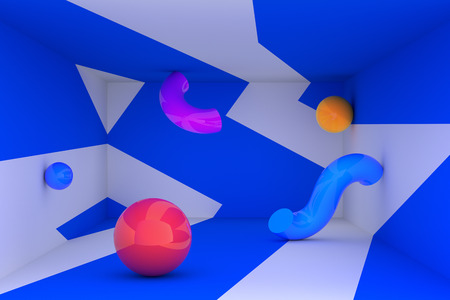Abstract 3d render, minimalistic background, modern graphic design