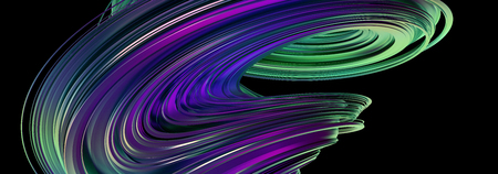 Abstract 3d render, twisted shape, modern illustration, background designの写真素材