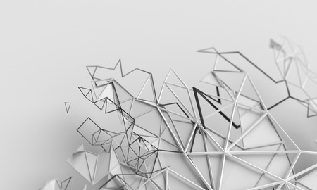 Abstract 3d render, geometric background, futuristic modern designの写真素材