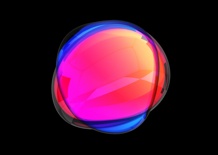 Abstract 3d render, colored bubble shape, modern background designの写真素材