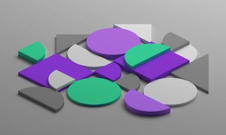 Abstract 3d render, modern background design with geometric shapesの写真素材