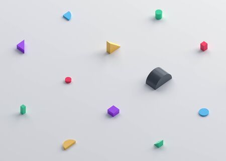 Abstract 3d render, modern background design with geometric shapesの写真素材