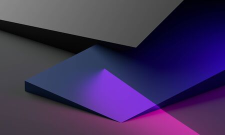 Abstract 3d render, modern background design with geometric shapesの写真素材