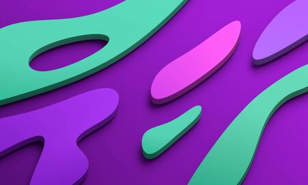 Abstract 3d render, modern background design with organic shapesの写真素材