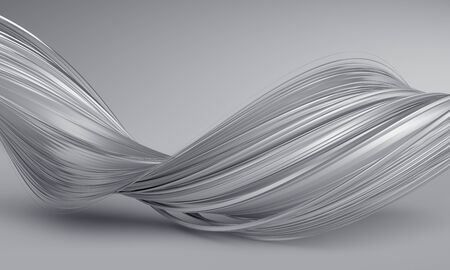 Abstract 3d render of twisted lines modern  design