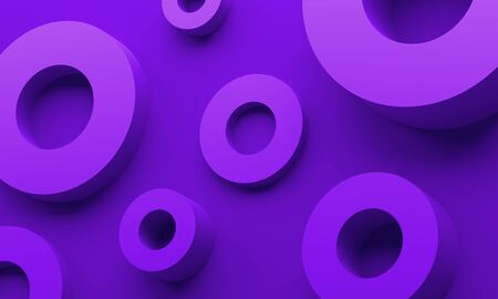 Abstract 3d render, modern background design with circlesの写真素材
