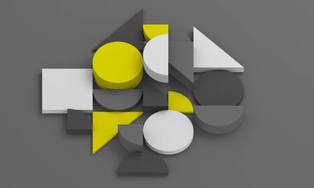 Abstract 3d render, modern background design with geometric shapesの写真素材