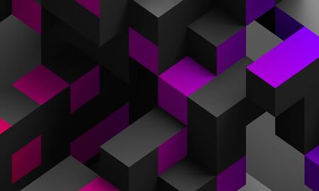 Abstract 3d render, modern background design with geometric shapesの写真素材
