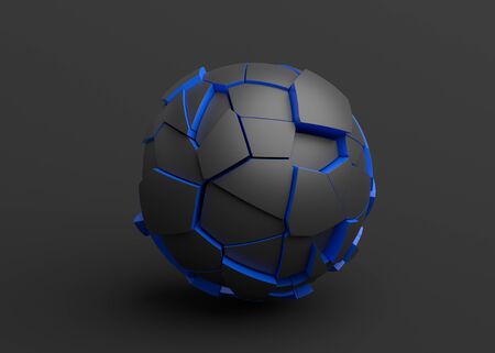 Abstract 3d render, cracked sphere, modern graphic designの写真素材