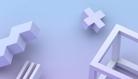 Abstract 3d render, modern geometric background, graphic designの写真素材