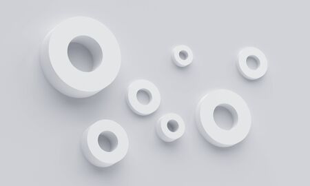 Abstract 3d render, modern background design with circlesの写真素材