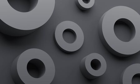Abstract 3d render, modern background design with circlesの写真素材