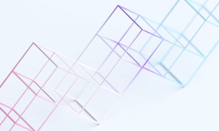 Abstract 3d render, modern geometric background design