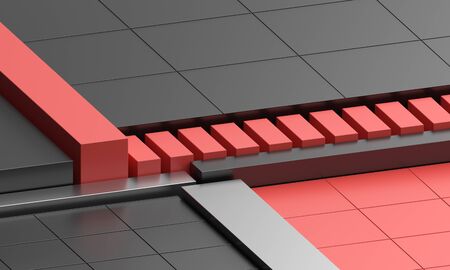 Abstract geometric background, 3d render, composition of geometric shapes