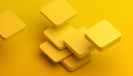Abstract 3d render, modern geometric background, graphic design