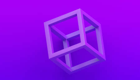 Abstract 3d render, modern background with geometric shapes, graphic designの写真素材