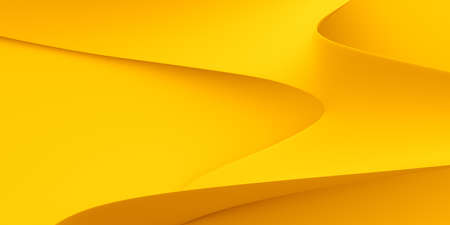Abstract 3d render, yellow background design, modern illustrationの写真素材