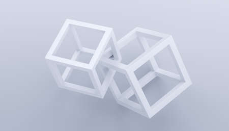Abstract 3d render, modern background with geometric shapes, graphic designの写真素材