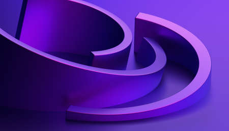 Abstract 3d render, purple background design, modern illustrationの写真素材