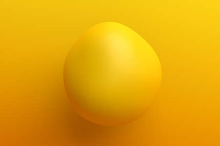 Abstract 3d render of a yellow bubble, background designの写真素材