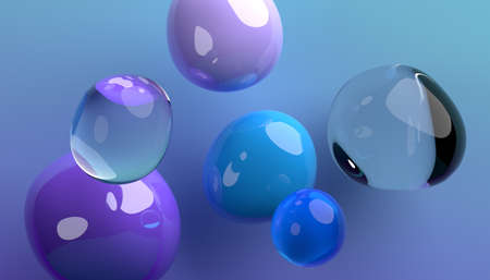 Abstract 3d render of bubbles, modern background designの写真素材