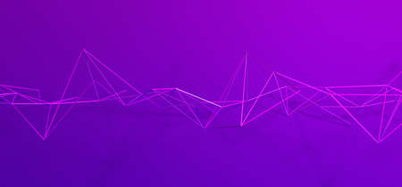 Abstract 3d render, purple background design, network conceptの写真素材