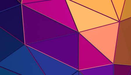 Abstract 3d render, colorful geometric background, modern designの写真素材