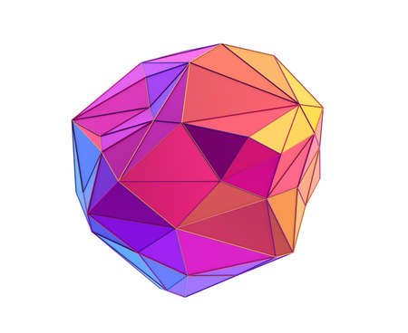 Abstract 3d render, low poly geometric shape, modern designの写真素材