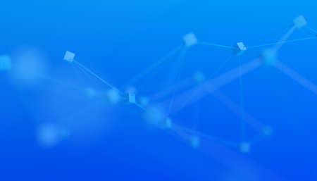 Abstract 3d render, blue background design, network conceptの写真素材