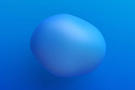 Abstract 3d render of a blue bubble, modern background designの写真素材