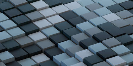 Abstract 3d render, geometric background design with cubesの写真素材
