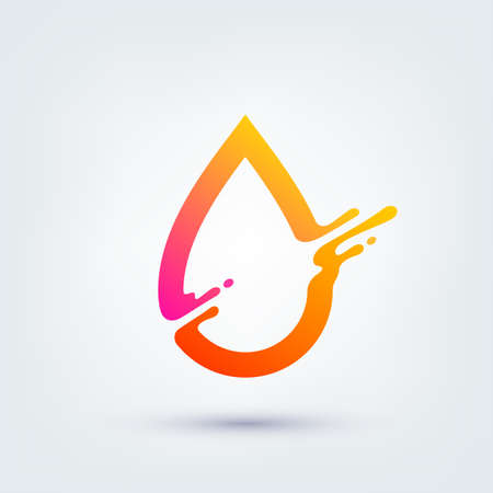 Vector illustration, abstract liquid shape of a drop, logo designのイラスト素材