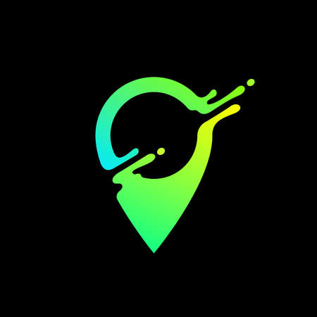 Vector illustration, abstract liquid shape of a pointer, logo designのイラスト素材