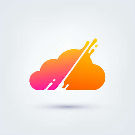 Vector illustration, abstract liquid shape of a cloud, logo designのイラスト素材
