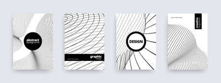 Abstract background design, set of modern striped patterns, vector illustrationのイラスト素材