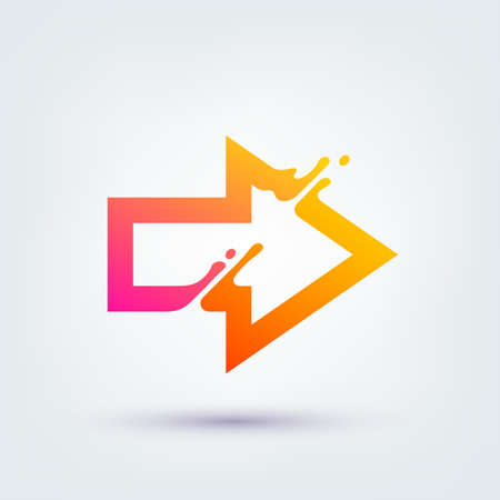 Vector illustration, abstract liquid shape of an arrowのイラスト素材