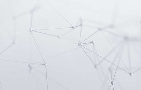 Abstract 3d render, light background design, network concept