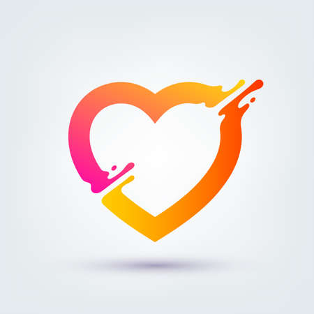 Vector illustration, abstract liquid shape of a heart symbol, logo designのイラスト素材