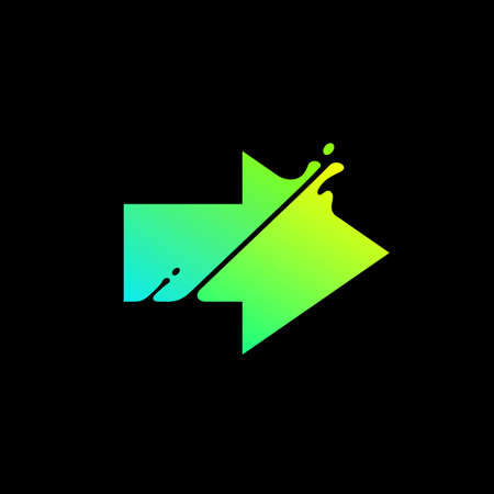 Vector illustration, abstract liquid shape of an arrow sign, logo designのイラスト素材