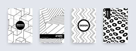 Abstract background design, set of modern striped patterns, vector illustration