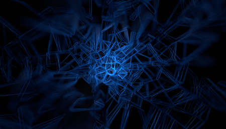 Abstract 3d render, background design with connected lines, network conceptの写真素材