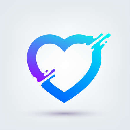 Vector illustration, abstract liquid shape of a heart symbol, logo designのイラスト素材